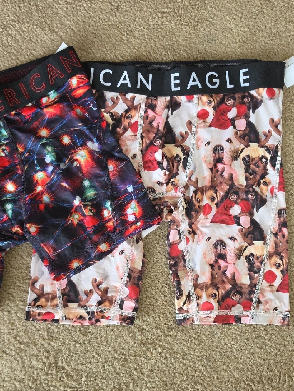 American Eagle Mens Boxer Briefs Small Festive Christmas